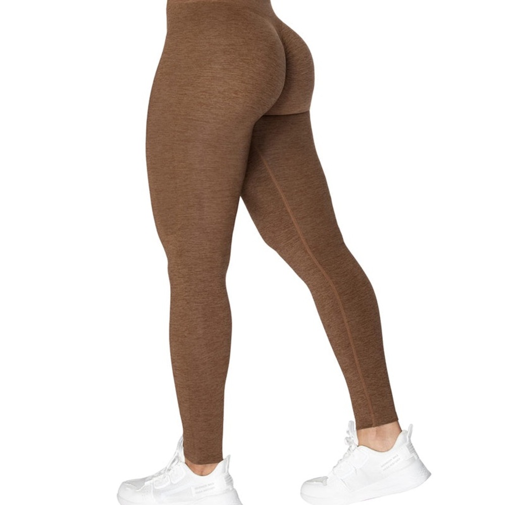 Sunzel Women’s Medium Brown Seamless Scrunch Butt High Waist Workout‎ Leggings